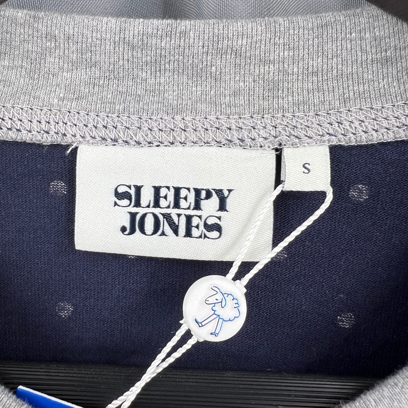 Sleepy Jones Polka Dot Union Suit One Piece Pajamas Navy Cotton Womens Small New — image 5 of 6